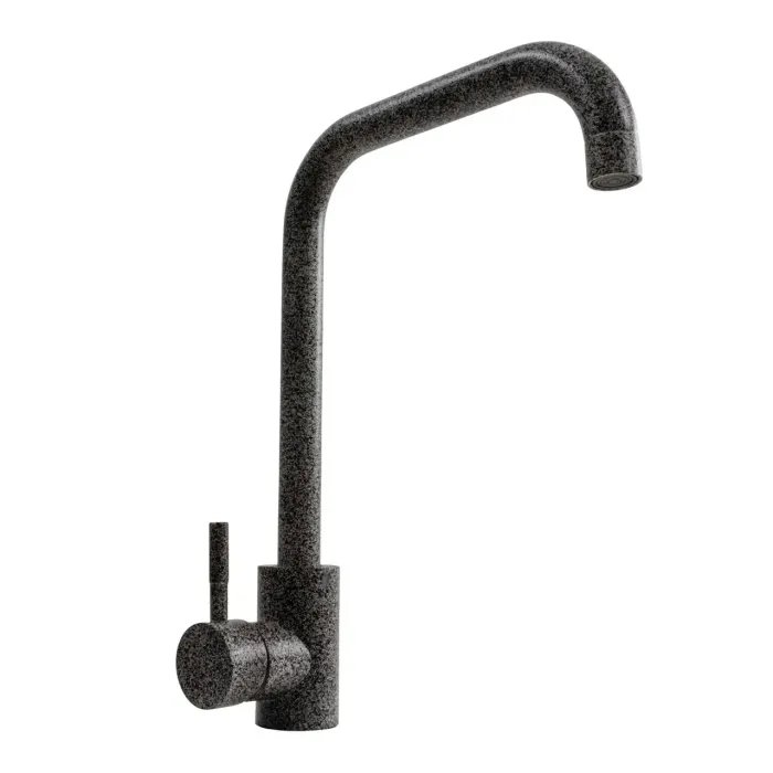 Смеситель кухонный Platinum NS02B (3008B) поворотный, однорычажный из нержавеющей стали, Микс (000040467)