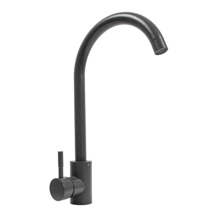 Смеситель кухонный Platinum 56 B NESP (3008 А) поворотный, однорычажный из нержавеющей стали, Морион