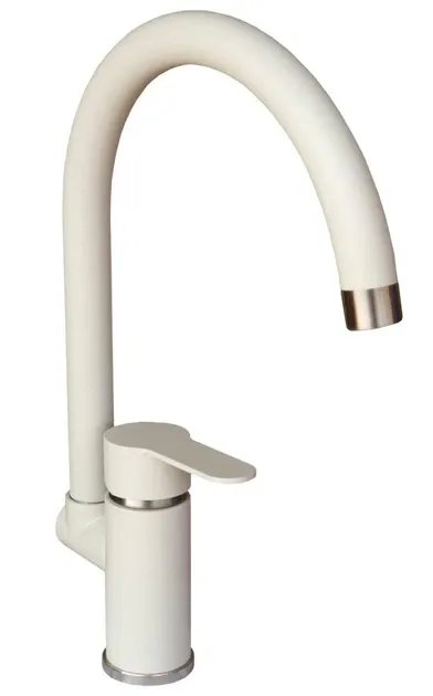 Смеситель кухонный Germece 8006 sk поворотный, однорычажный из нержавеющей стали, Белоснежный (000023652)