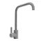 Смеситель кухонный Platinum KT 11 (3008B-FH) поворотный, однорычажный из нержавеющей стали, Серый металлик