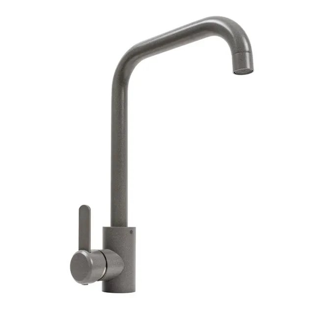 Смеситель кухонный Platinum KT 11 (3008B-FH) поворотный, однорычажный из нержавеющей стали, Серый муссон