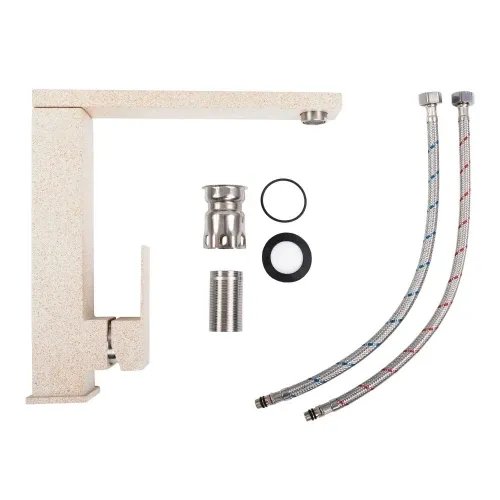 Смеситель кухонный Platinum 30 FHP (8569S) поворотный, однорычажный из нержавеющей стали, Сафари (000033359)