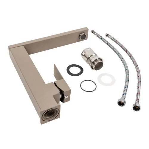 Смеситель кухонный Platinum 30 FHP (8569S) поворотный, однорычажный из нержавеющей стали, Титан (SP000040935)