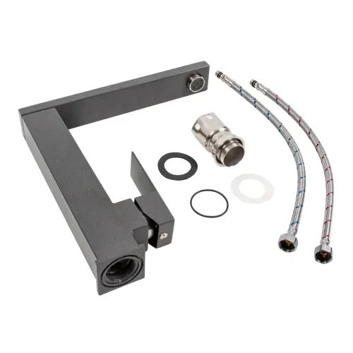 Смеситель кухонный Platinum 30 FHP (8569S) поворотный, однорычажный из нержавеющей стали, Морион (SP000041071)