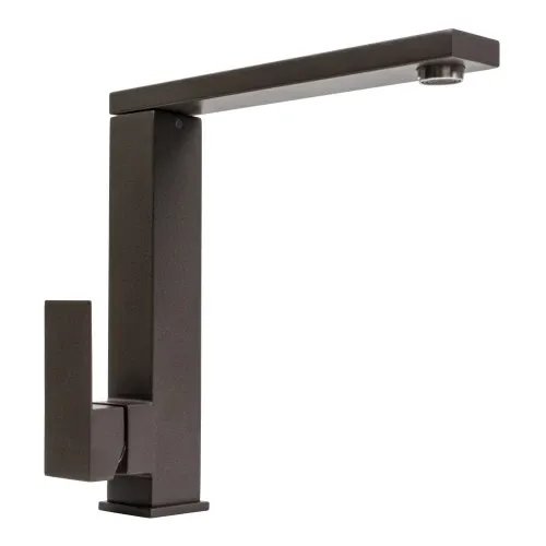 Смеситель кухонный Platinum 30 FHP (8569S) поворотный, однорычажный из нержавеющей стали, Темная скала