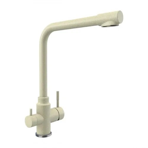 Смеситель под фильтр Platinum KT 8201 (8626) поворотный, двухрычажный из нержавеющей стали, Песок (000033367)