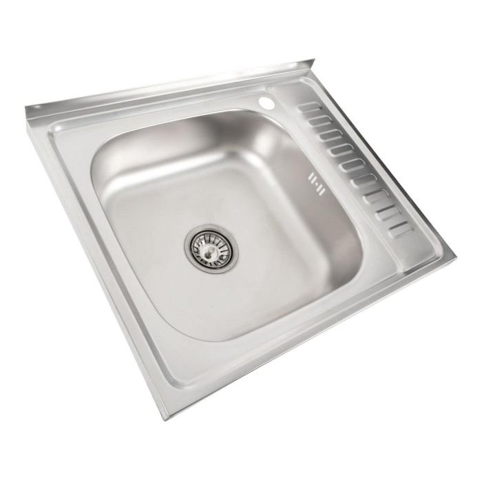 Кухонная мойка Рlatinum 6050 L из нержавеющей стали 0,7 мм, 60x50 см, Прямоугольная, Сатин (SP000000384)