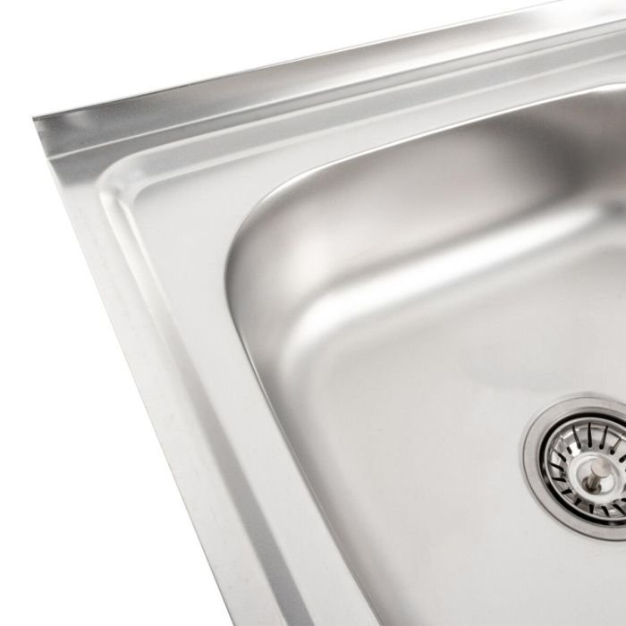 Кухонная мойка Рlatinum 6050 L из нержавеющей стали 0,7 мм, 60x50 см, Прямоугольная, Сатин (SP000000384)