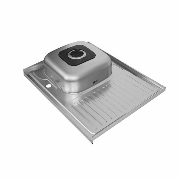 Кухонная мойка Рlatinum 8060 L  80x60 см, прямоугольная + сифон, 0,7 мм, Сатин (SP000000589)