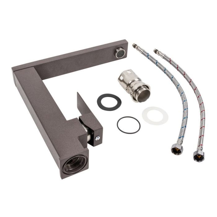 Смеситель кухонный Platinum 30 FHP (8569S) поворотный, однорычажный из нержавеющей стали, Гренадин