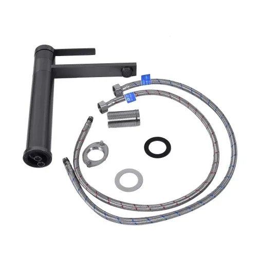 Смеситель для умывальника Platinum Handmade 419001 PVD статический, однорычажный из нержавеющей стали, Черный