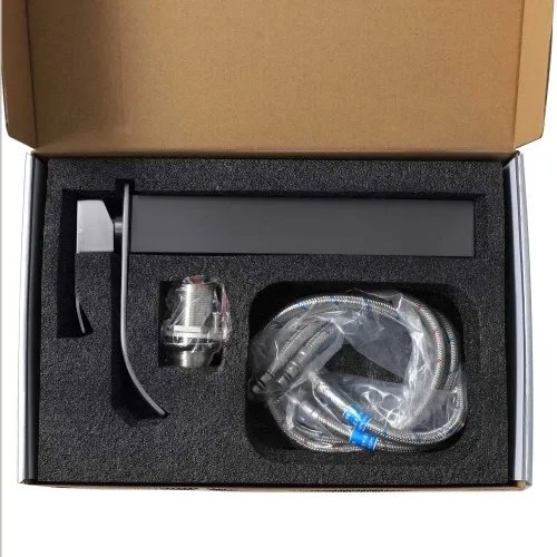 Смеситель для умывальника Platinum Handmade 3191 PVD статический, однорычажный из нержавеющей стали, Черный