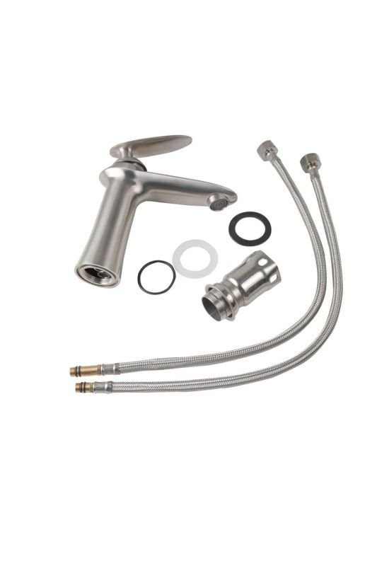 Смеситель для умывальника Germece 8558 статический, однорычажный из нержавеющей стали, Хром (000020224)