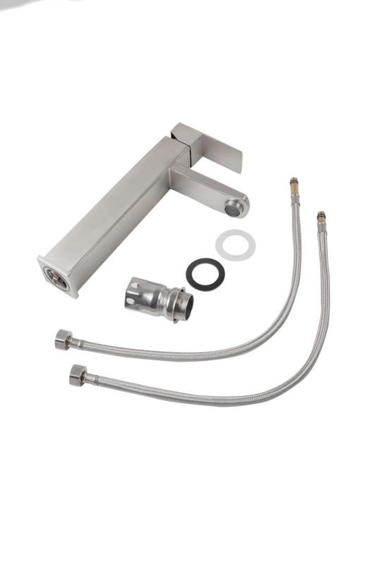 Смеситель для умывальника Germece 8524 статический, однорычажный из нержавеющей стали, Хром (000020221)