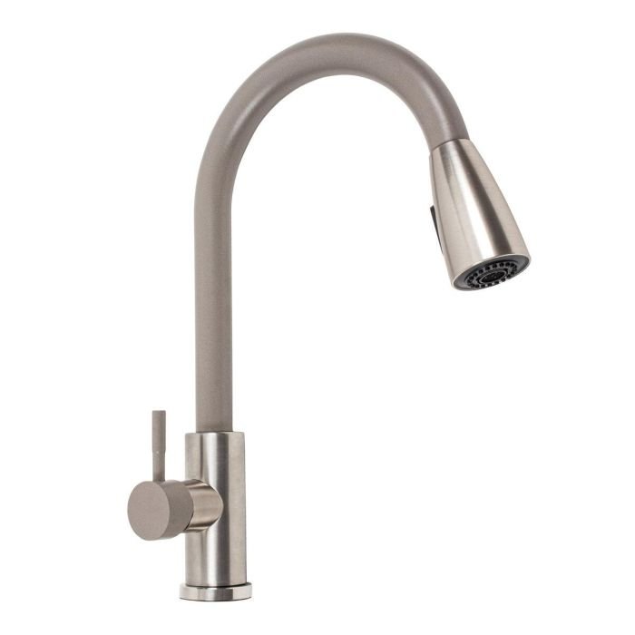 Смеситель кухонный Platinum KT 8203 (8614) однорычажный с выдвижным изливом, Дюна комби (SP000041279)