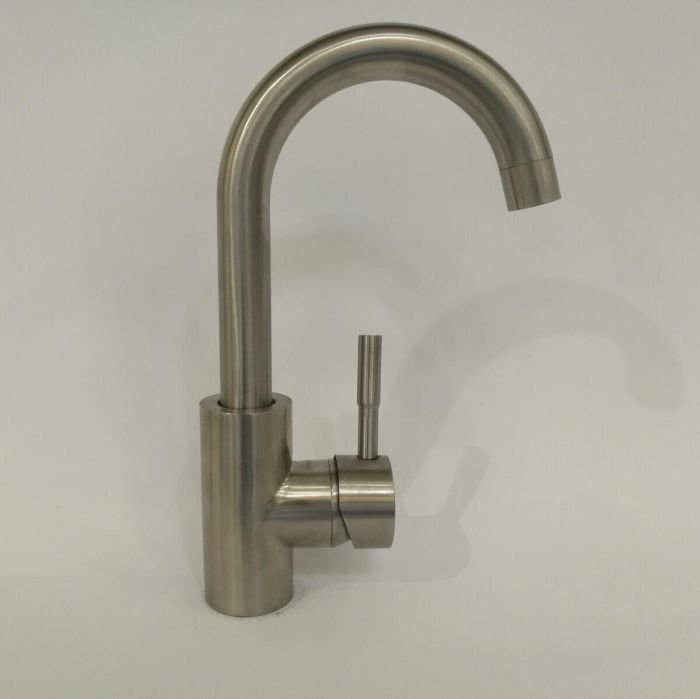 Смеситель кухонный Germece 8202 SK поворотный, однорычажный из нержавеющей стали, Серебристый (SP000013130)