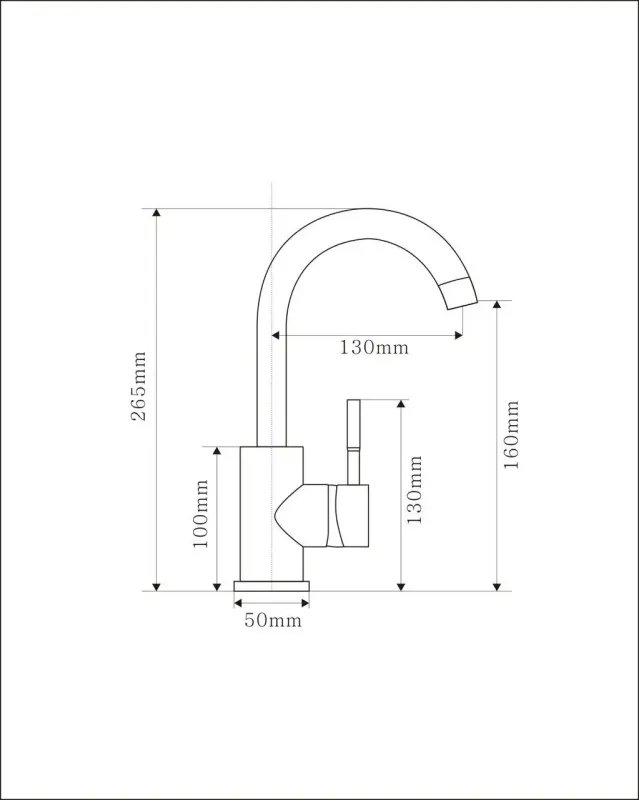 Смеситель кухонный Germece 8202 SK поворотный, однорычажный из нержавеющей стали, Серебристый (SP000013130)