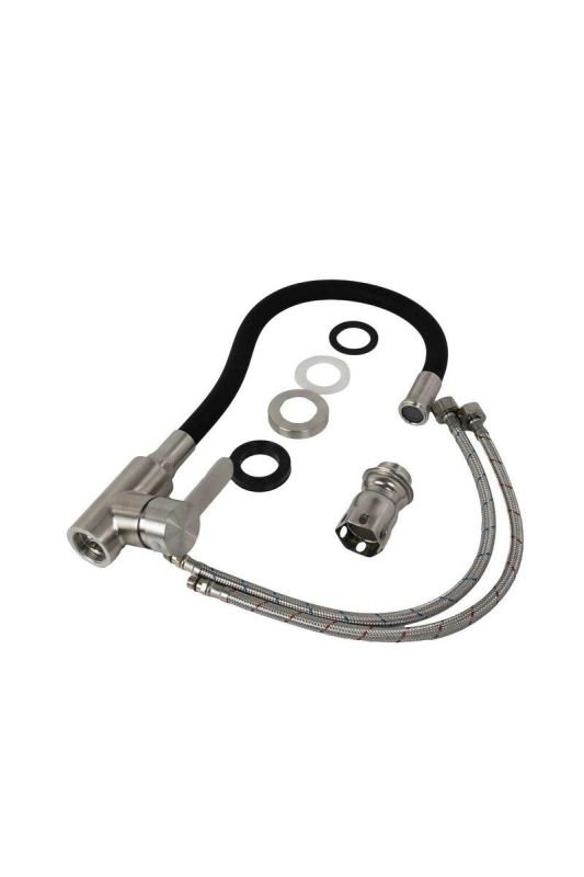 Смеситель кухонный гибкий Germece CS 519-2 однорычажный из нержавеющей стали, Черный (SP000018582)