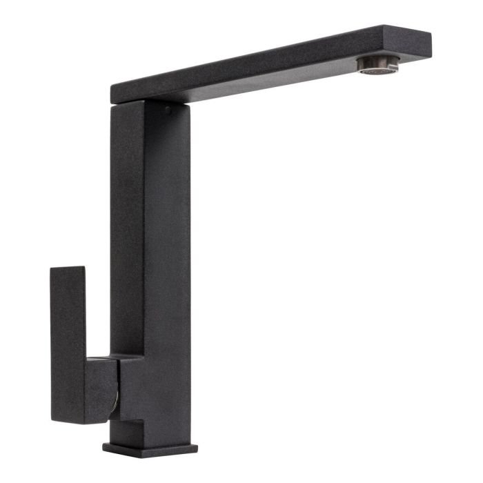 Смеситель кухонный Platinum 30 FHP (8569S) поворотный, однорычажный из нержавеющей стали, Карбон