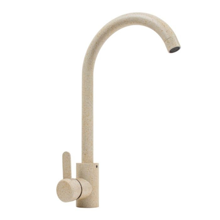 Смеситель кухонный Platinum 7990 NEST (3008 А-FN) поворотный, однорычажный из нержавеющей стали, Песок