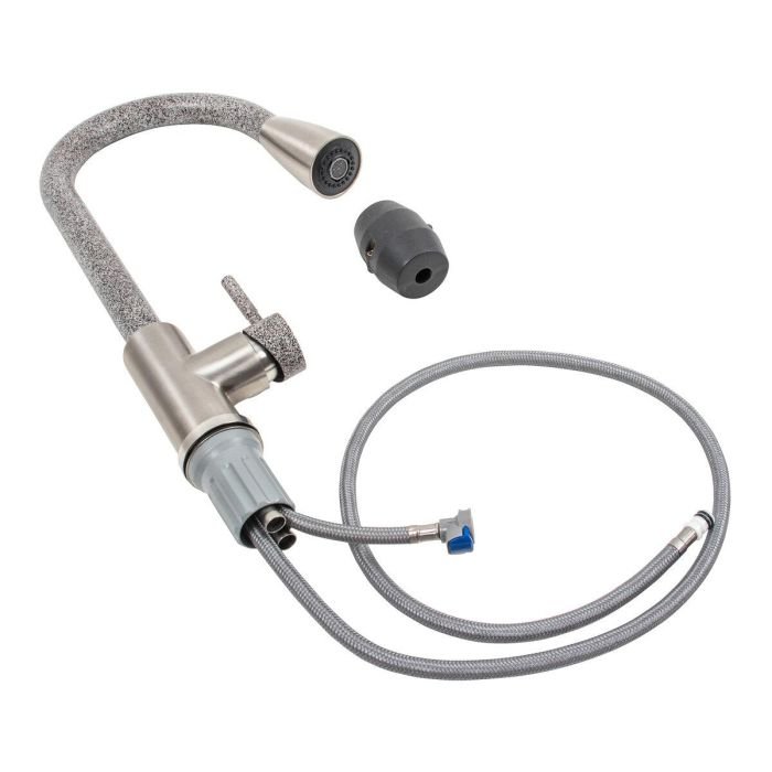 Смеситель кухонный Platinum KT 8203 (8614) однорычажный с выдвижным изливом, Микс Комби (000035773)