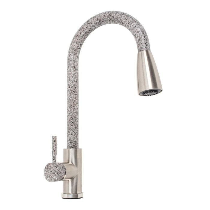 Смеситель кухонный Platinum KT 8203 (8614) однорычажный с выдвижным изливом, Микс Комби (000035773)