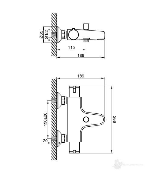 67000TJW4 Hotel Line Термостат для ванны
