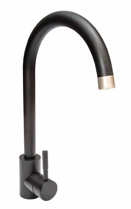 Смеситель кухонный Germece 0003 поворотный, однорычажный из нержавеющей стали, Черный (SP000022483)