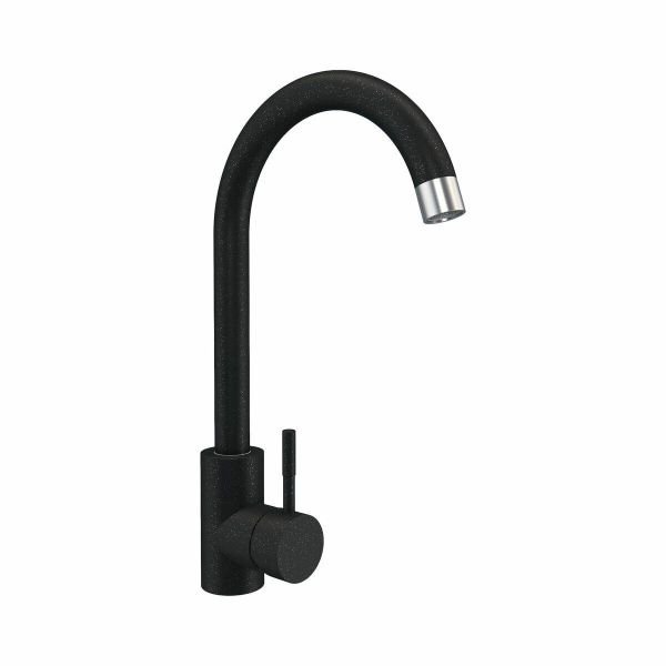 Смеситель кухонный Germece NА3008A поворотный однорычажный из нержавеющей стали, Черный металлик (SP000024572)