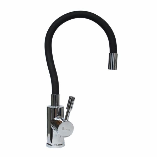 Смеситель кухонный Germece 004 BB гибкий однорычажный из латуни, Черный (SP000013137)