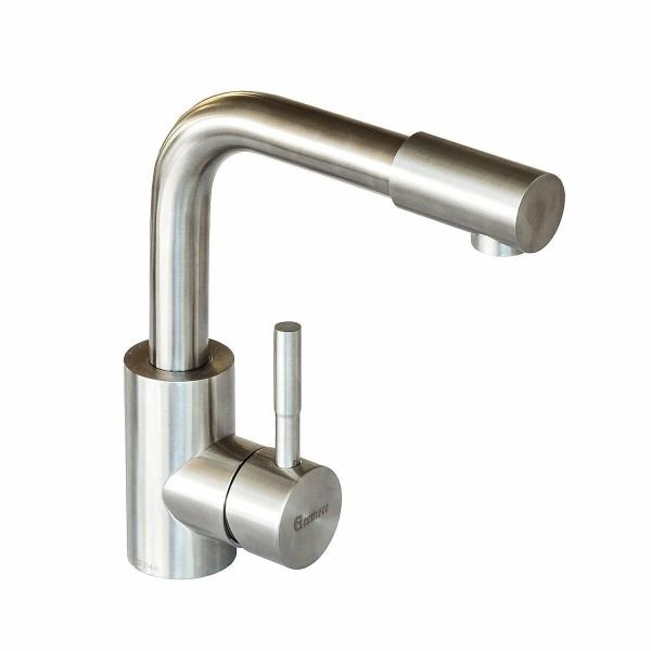 Смеситель кухонный Germece 8530 поворотный, однорычажный из нержавеющей стали, Сатин (SP000014197)