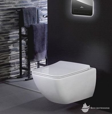 5663RL01 Legato Унитаз подвесной 37*56 см Direct Flush 5663R001 + 9M96S101 Крышка SlimSeat Line с функцией Quick Release и Soft Closing