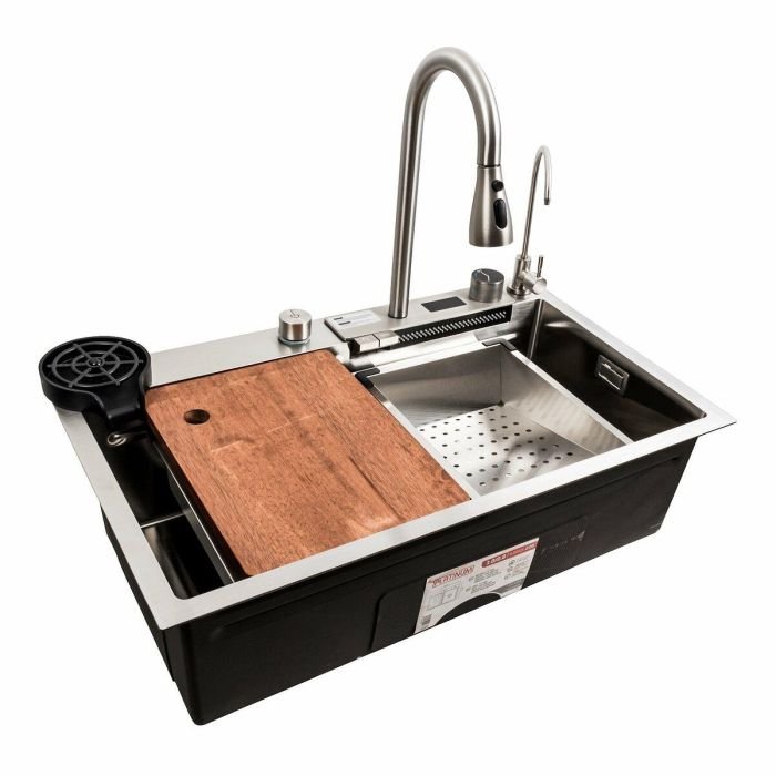 Кухонна мийка 75*45G сатин Platinum Handmade "Водоспад"