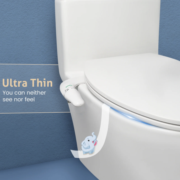 Портативное биде-накладка SAMODRA Washer тонкая под крышку, с боковым модулем, Белая (SMWDRW)