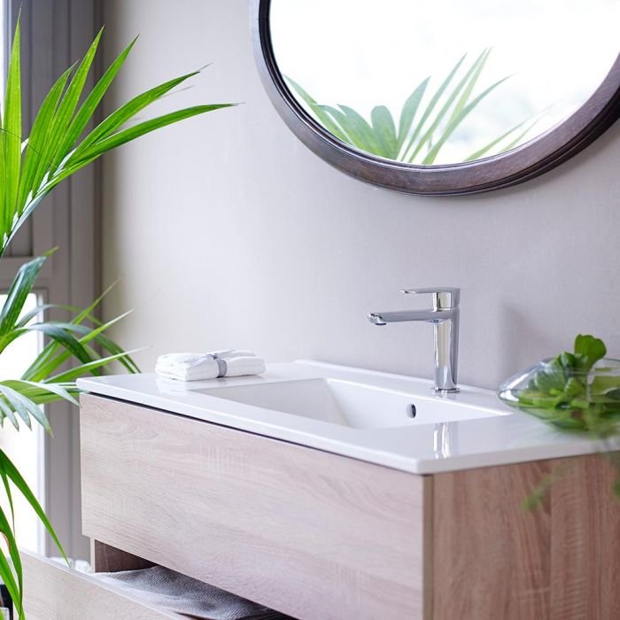 Змішувач для раковини RAMONSOLER Alexia одноважільний  з запобіжником температури води, 16,5 см, Хром (3604 36A300352)