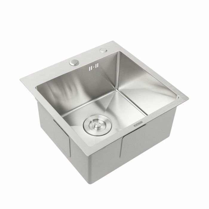 Кухонна мийка нержавійка 45*45 Platinum Handmade (сифон крулий 3,0/0,8)