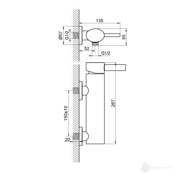33163124 Prestige Смеситель для душа