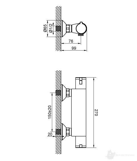 67002TJW4 Hotel Line Термостат для душа