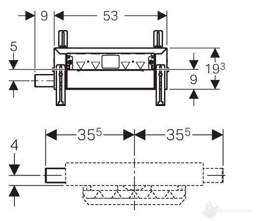 457.536.00.1 Трап для душа, выпуск 40 мм, 24 л/мин, пол 6,5-9 см, решетка отдельно
