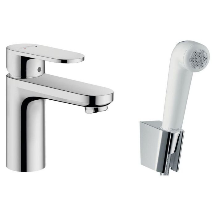 Смеситель для умывальника Hansgrohe Vernis Blend 100V с гигиенической лейкой Хром (71215000)