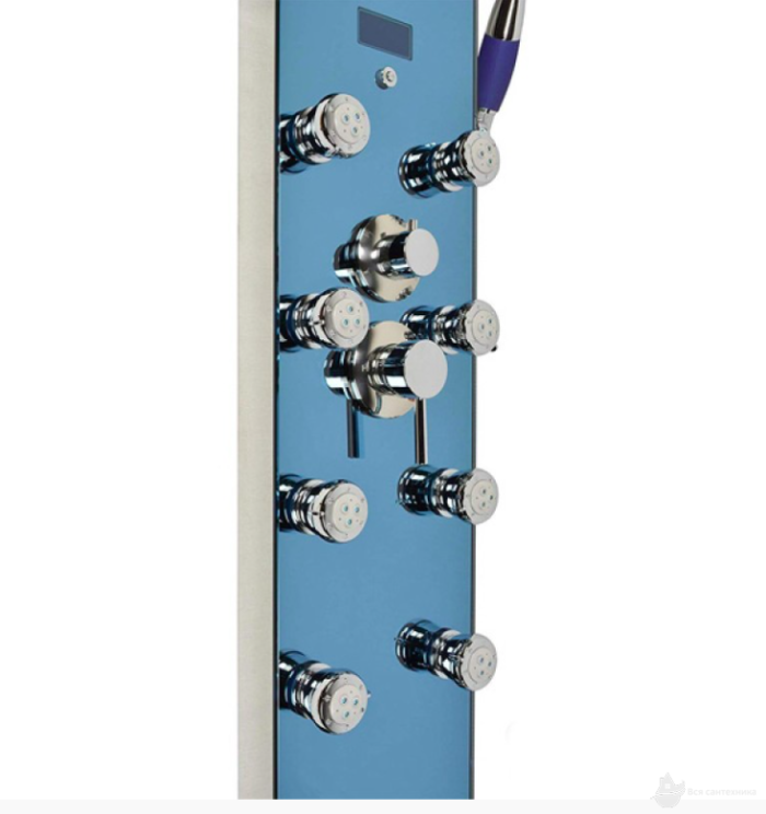 DU878392H Душевая панель гидромассажная 130х30 см, 8 форсунок, сталь