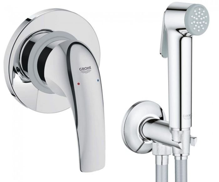 Набір змішувачів 3 в 1 GROHE BAU CURVE ванна/душ, Хром (UA122217S0)