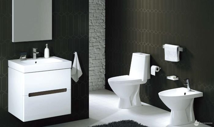 L39004 Modo Унитаз 36*65 см с вертикальным выпуском ! + бачок нижний подвод + крышка плавного опускания, петли Click2Clean, антибактериальная